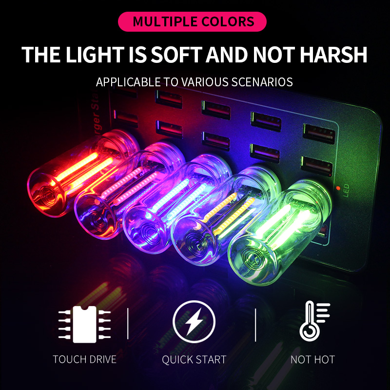 Glass Protector Auto - Touch Dimming USB LED Filament Glass