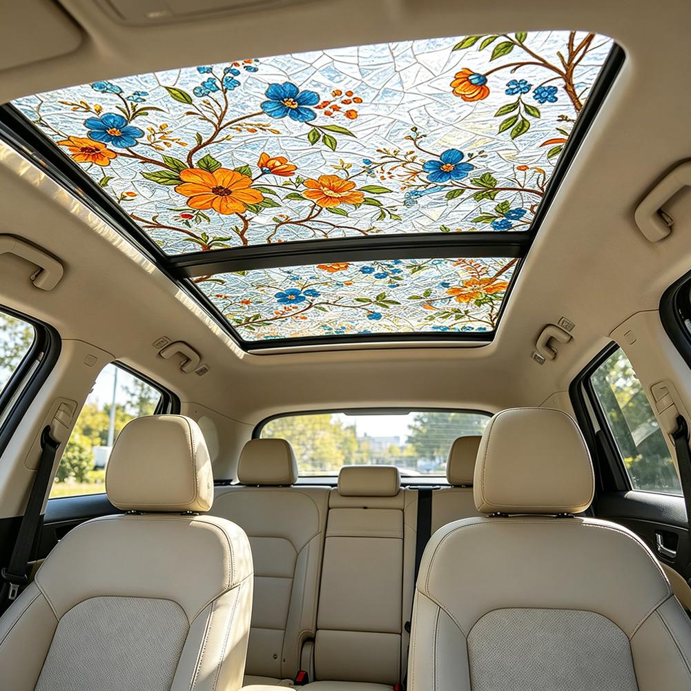 Floral Stained Glass Car Sunro - đánh giá và giá Glass Protector Auto