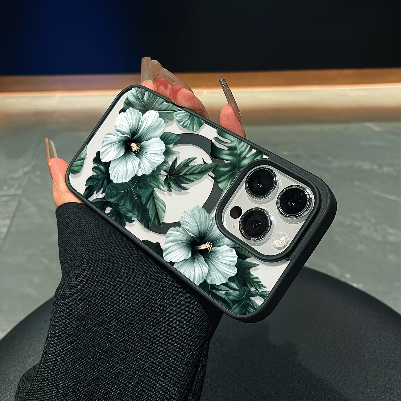 Green Floral Print Phone Case  - đánh giá và giá Apple Iphone 16